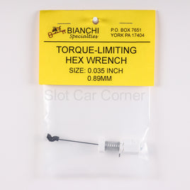 Bianchi Specialties Torque Limiting Hex Wrench, .89mm (.035")