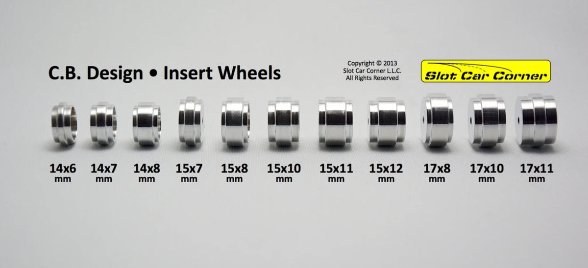 Rims Inset CBD3817 CB Design Insert Wheels 17.3 x 8.2mm, Aluminum, 3mm Axles
