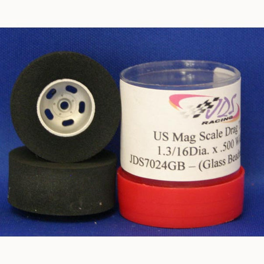 JDS7040GB JDS 3/32" x 1-3/16" OD x .500"W US Mag Rear Tires, Glass Beaded