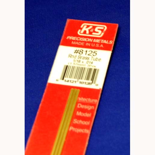 KS8125 K&S Metals Round Brass Tube, 1/16" x 12"