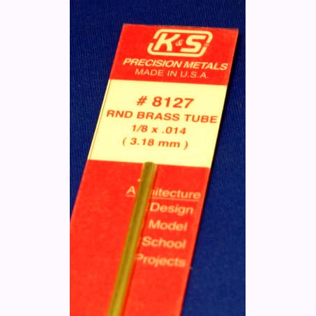 KS8127 K&S Metals Round Brass Tube, 1/8" x 12"