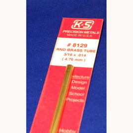 KS8129 K&S Metals Round Brass Tube, 3/16" x 12"