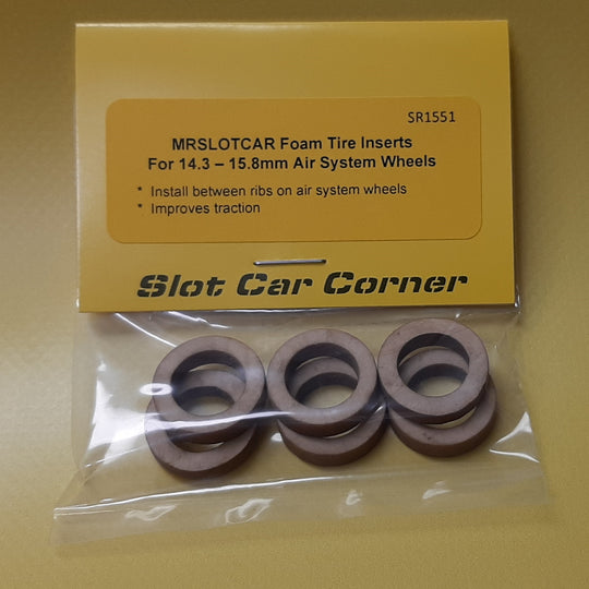 SR1551 MRSLOTCAR Foam Tire Inserts For 14.3 - 15.8mm Air System Wheels