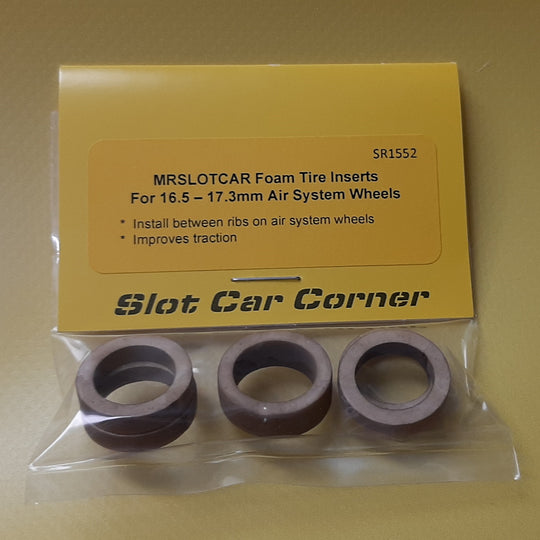 SR1552 MRSLOTCAR Foam Tire Inserts For 16.5 - 17.3mm Air System Wheels