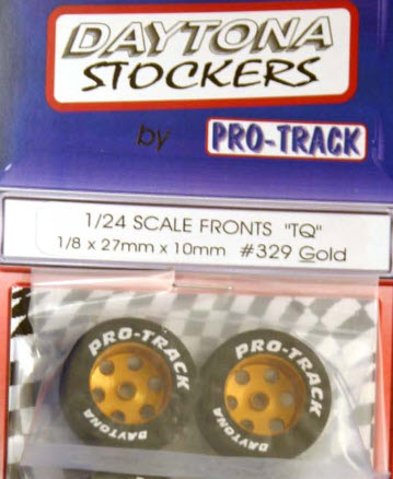 Pro-Track 329 GOLD Daytona Stockers 1/8'' x 27mm x 10mm Wheels, Gold