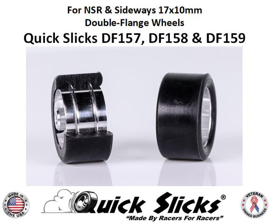 QuickSlicks CB59XF Silicone Tires For 17x10mm Wheels – 1/32 Scale Slot Cars – For NSR, SCX, Carrera, Slot.it