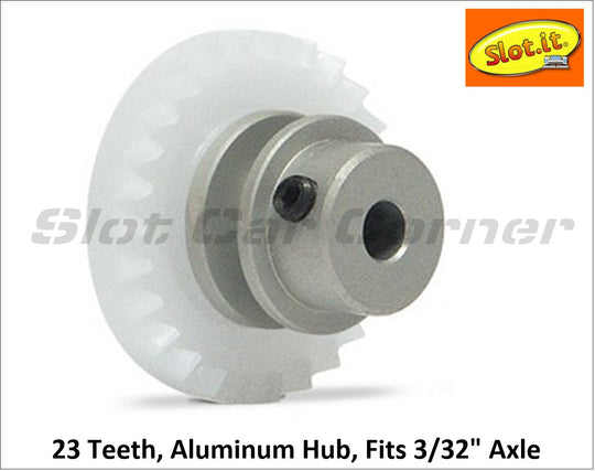 Slot.It GO23-Al Gear, 23T, Inline Offset Crown, Aluminum