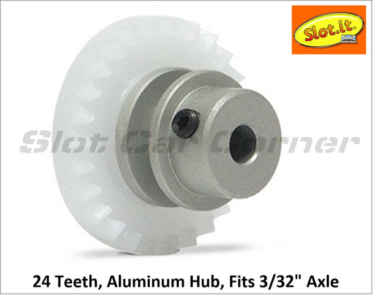 Slot.It GO24-Al Gear, 24T, Inline Offset Crown, Aluminum