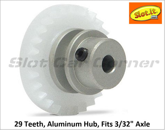 Slot.It GO29-Al Gear, 29T, Inline Offset Crown, Aluminum