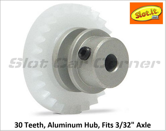 Slot.It GO30-Al Gear, 30T, Inline Offset Crown, Aluminum