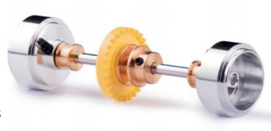 Slot.It KK01b Rear Axle Assembly, Small Hubs, Inline Crown