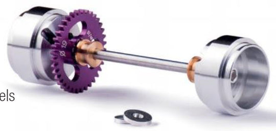 Slot.It KK04c Rear Axle Assembly, Large Hubs, 19mm Sidewinder