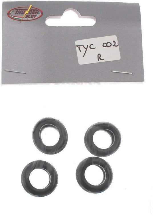 TYC002R Thunder Slot Classic Front Tires with Tread, 9.0 x 18mm