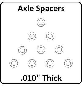 XS-01010-N SCC Axle Spacers 3/32" ID x .010" Thick, Clear