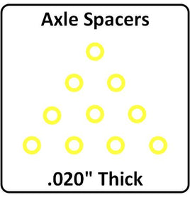 XS-02010-N SCC Axle Spacers 3/32" ID x .020" Thick, Yellow