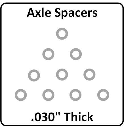 XS-03010-N SCC Axle Spacers 3/32" ID x .030" Thick, Gray