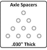 XS-03010-N SCC Axle Spacers 3/32" ID x .030" Thick, Gray