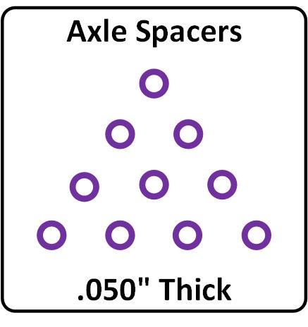 XS-05010-N SCC Axle Spacers 3/32" ID x .050" Thick, Purple