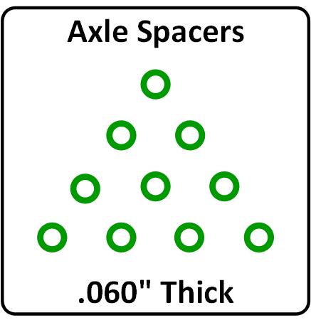 XS-06010-N SCC Axle Spacers 3/32" ID x .060" Thick, Green